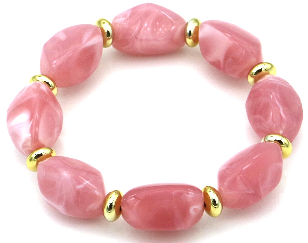 G-B18.2 B004-014-1 Resin Elastic Bracelet Pink