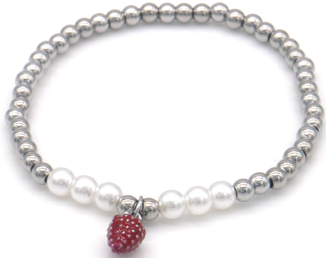 A-C4.2 B2503-055S-2 S. Steel Bracelet Strawberry