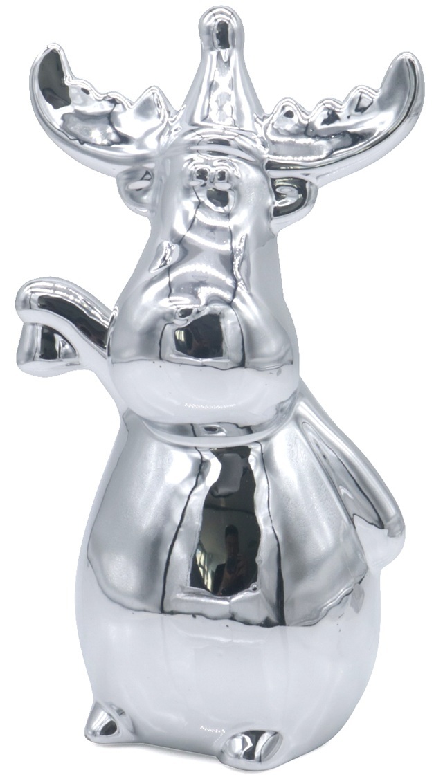 L-B2.2 DC1053-002S Ceramic Reindeer 18cm Silver