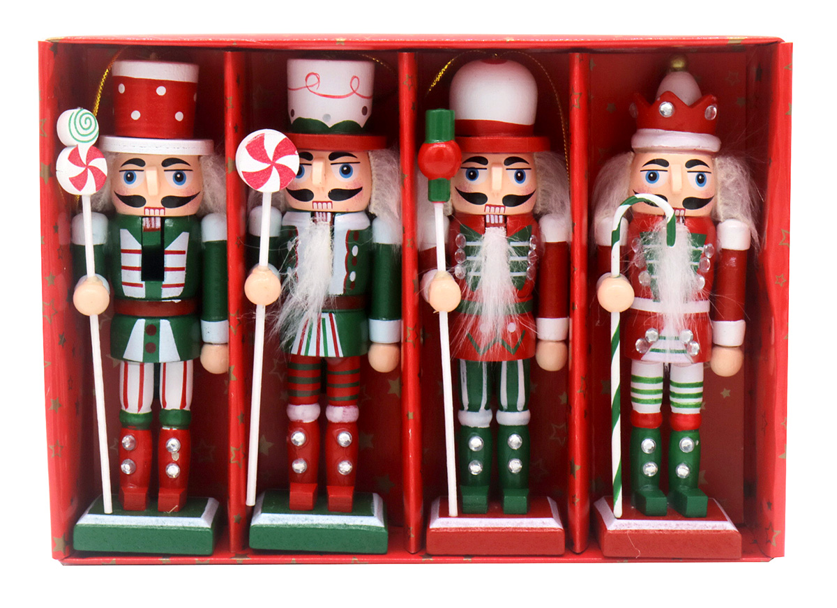 Z-A2.5 DC1046-001 Christmas Ornament Nutcrackers 13cm - 4pcs