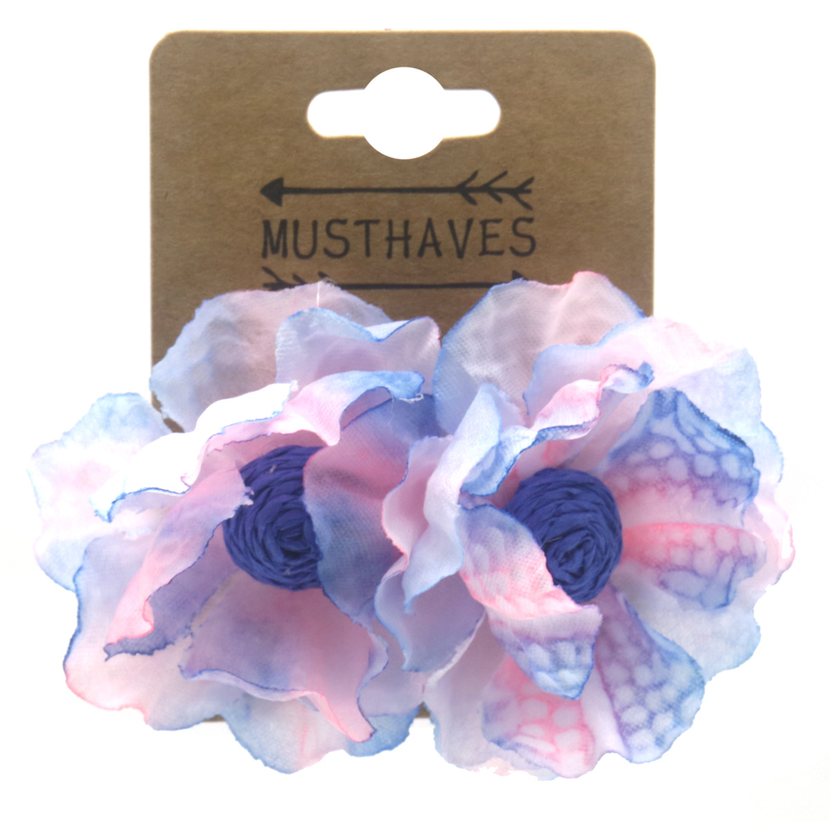 I-A19.1 E1028-008-1 Statement Earrings Flower 5.5cm Blue