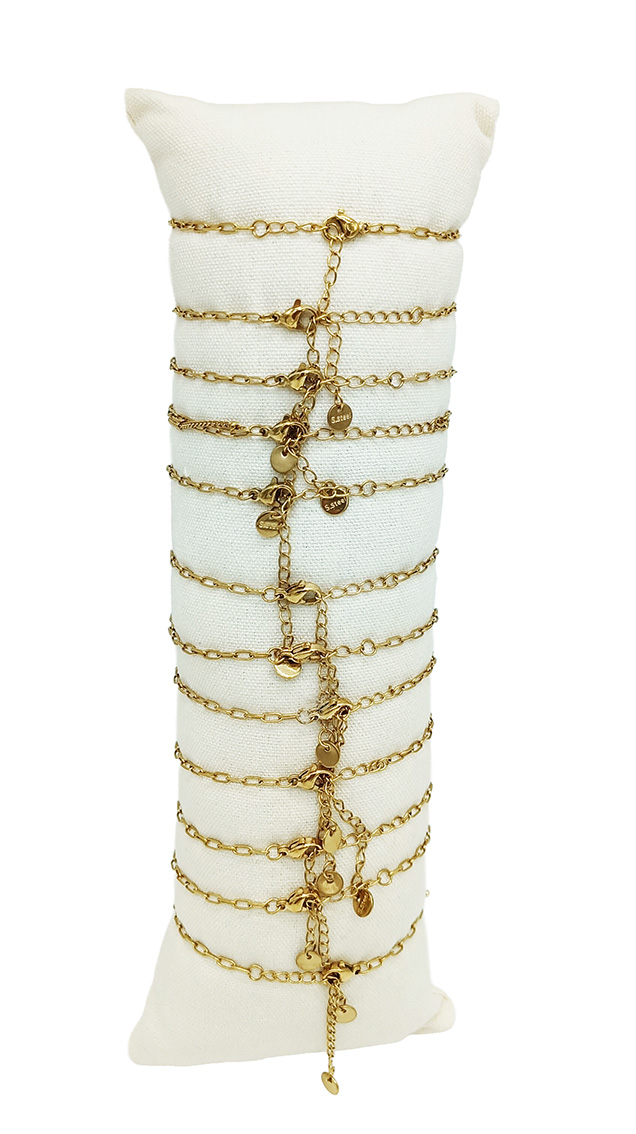 S-B2.2 B1144-011  S. Steel Bracelet Set -12pcs White
