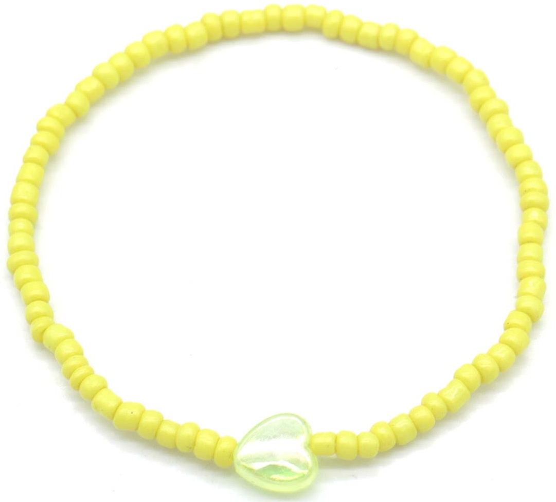 C-E4.4 ANK2375-004-8 Anklet Heart Yellow For Kids