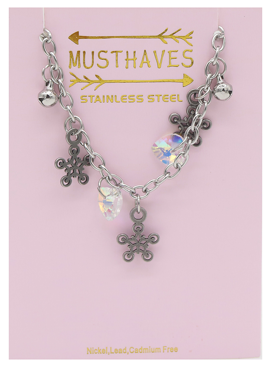 E-D7.4 B2053-013 S. Steel Bracelet Snowflake 14-17cm For Kids