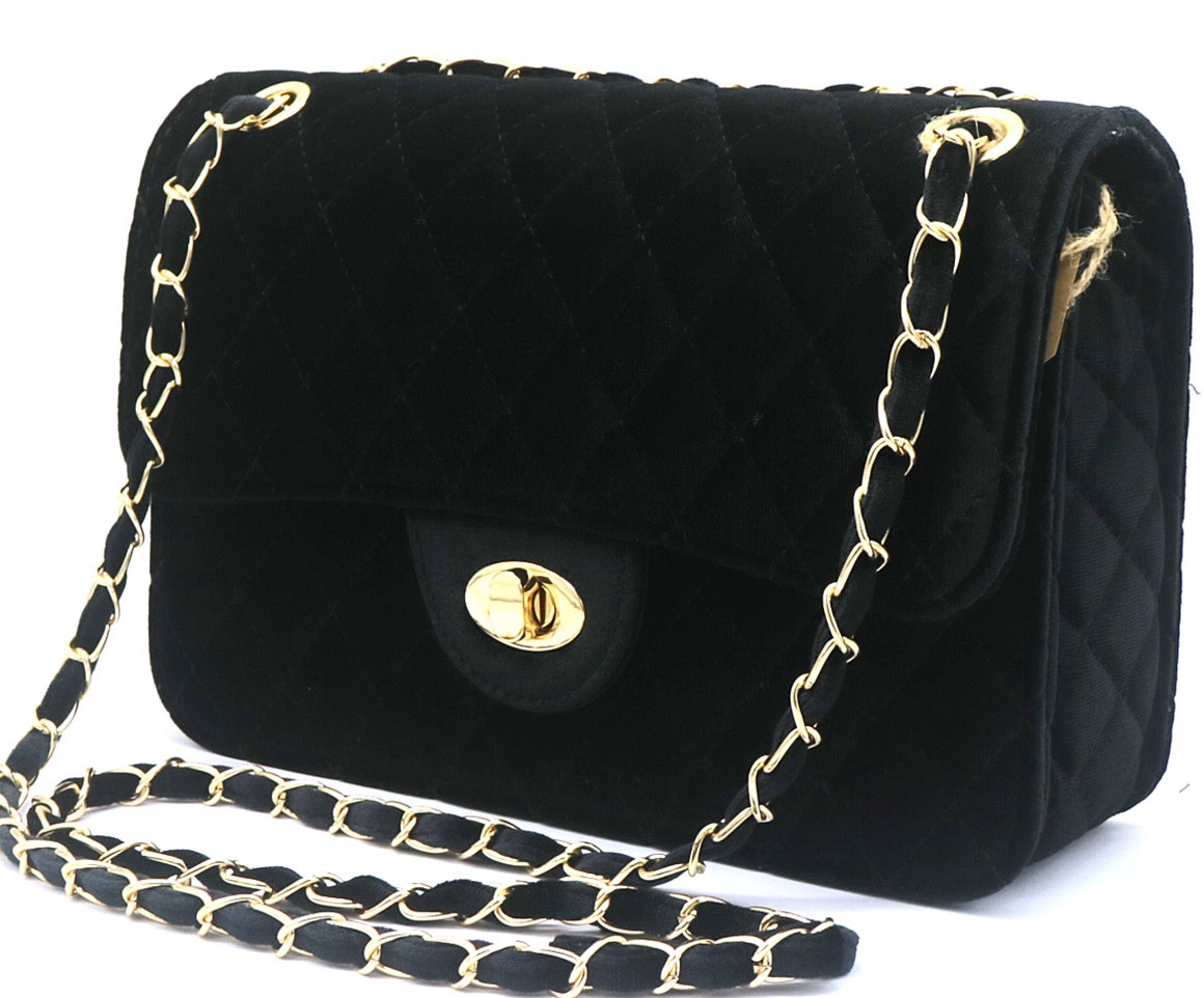 Z-B2.4 BAG603-001A Bag Velvet 27x19x8cm Black