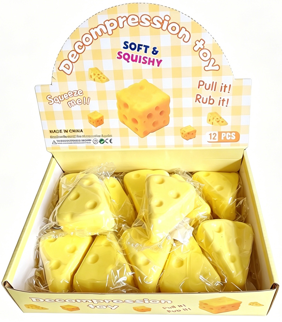 R-J6.2 TOY019-003 Slow Rising Squishy cheese 9cm - 12pcs