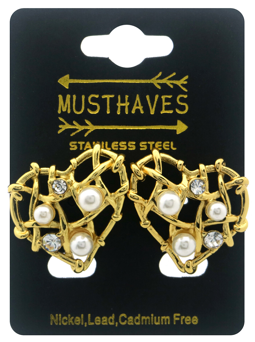 H-B19.3 E074-088G S. Steel Earrings Heart 2.5cm