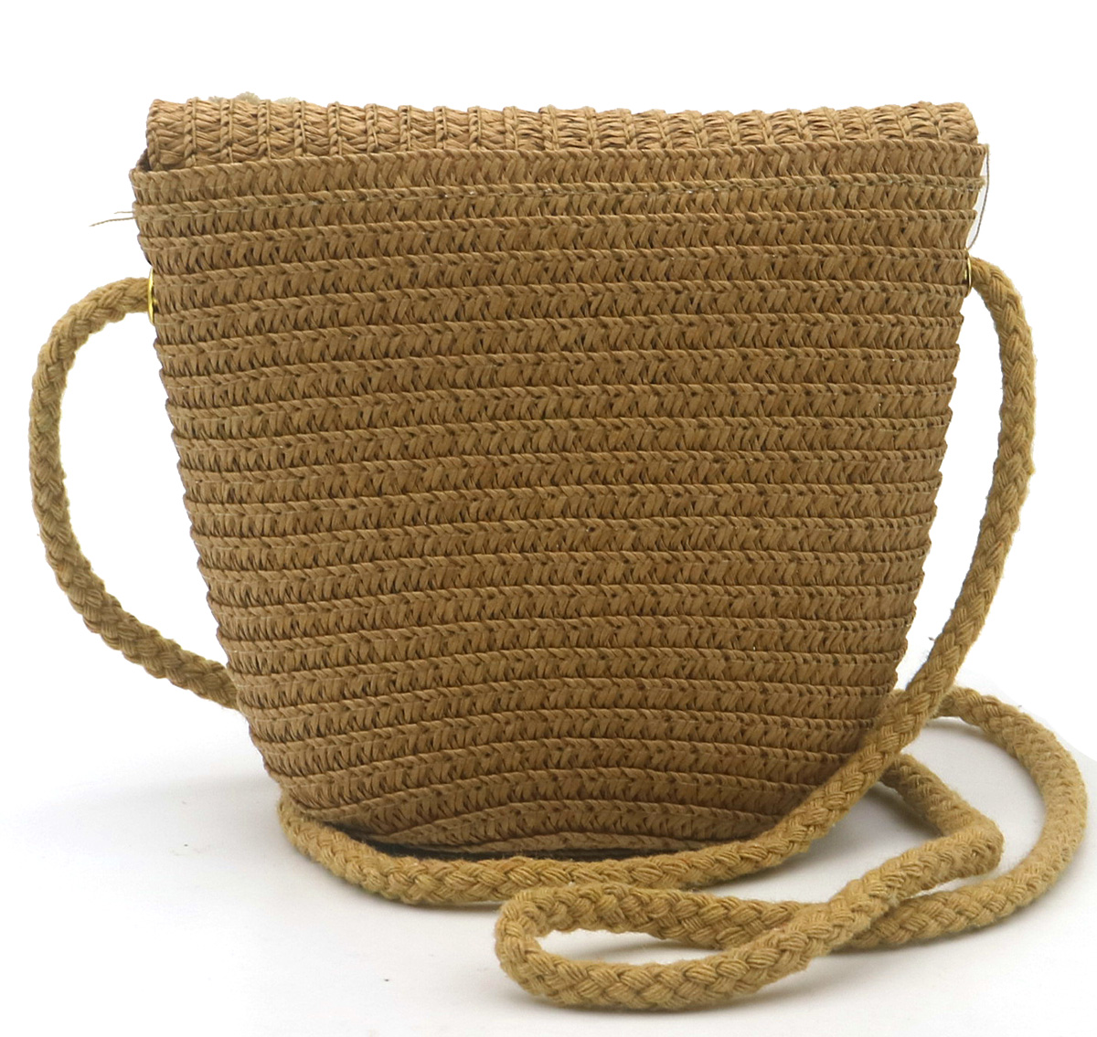 T-C2.2 BAG1120-001-3 Woven Kids Bag Flowers 12.5x14.5x5.5cm Brown