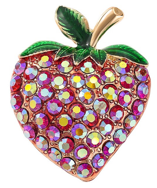 E-A15.3 P2605-077 Brooch Strawberry 4cm