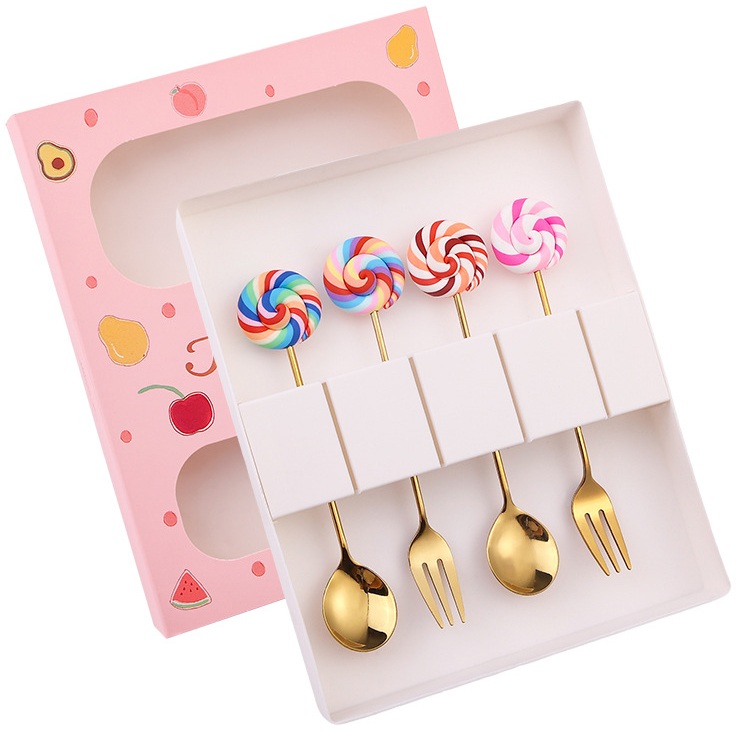 T-I7.1  DC1052-035-2 Gift Set Cutlery 4pcs- Lollipops