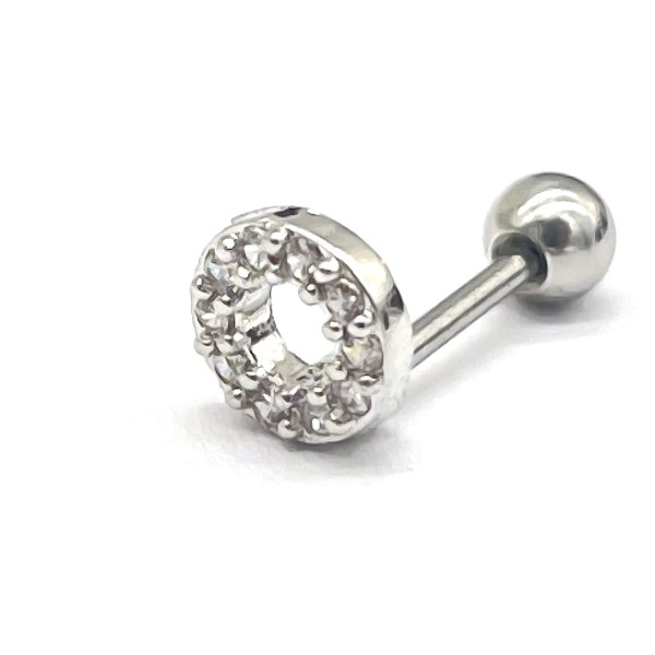 D-F6.5 E620-016S S. Steel 316L CZ Ear Piercing 5mm