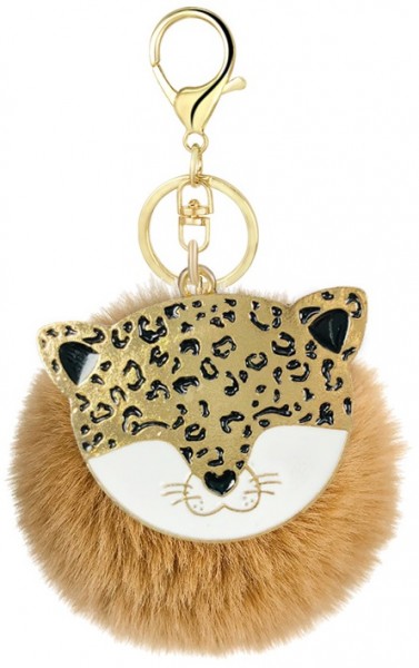 S-D1.1 KY39-001 Keychain Fluffy Leopard 7cm