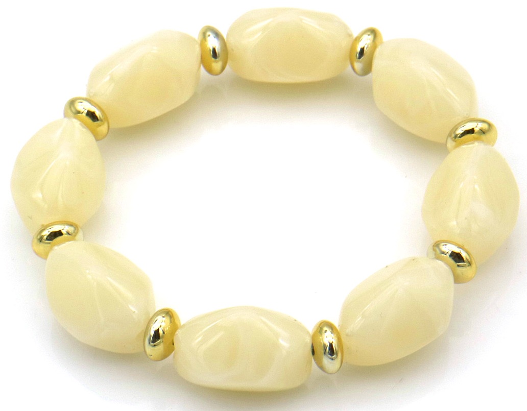 G-C18.3 B004-014-6 Resin Elastic Bracelet Beige