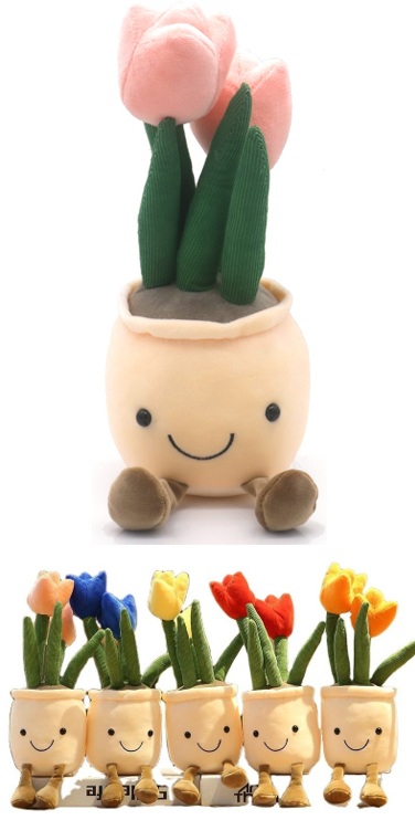 Y-D3.4 TOY2587-001 Plush Tulips 30cm - Mixed Colors - 1pc