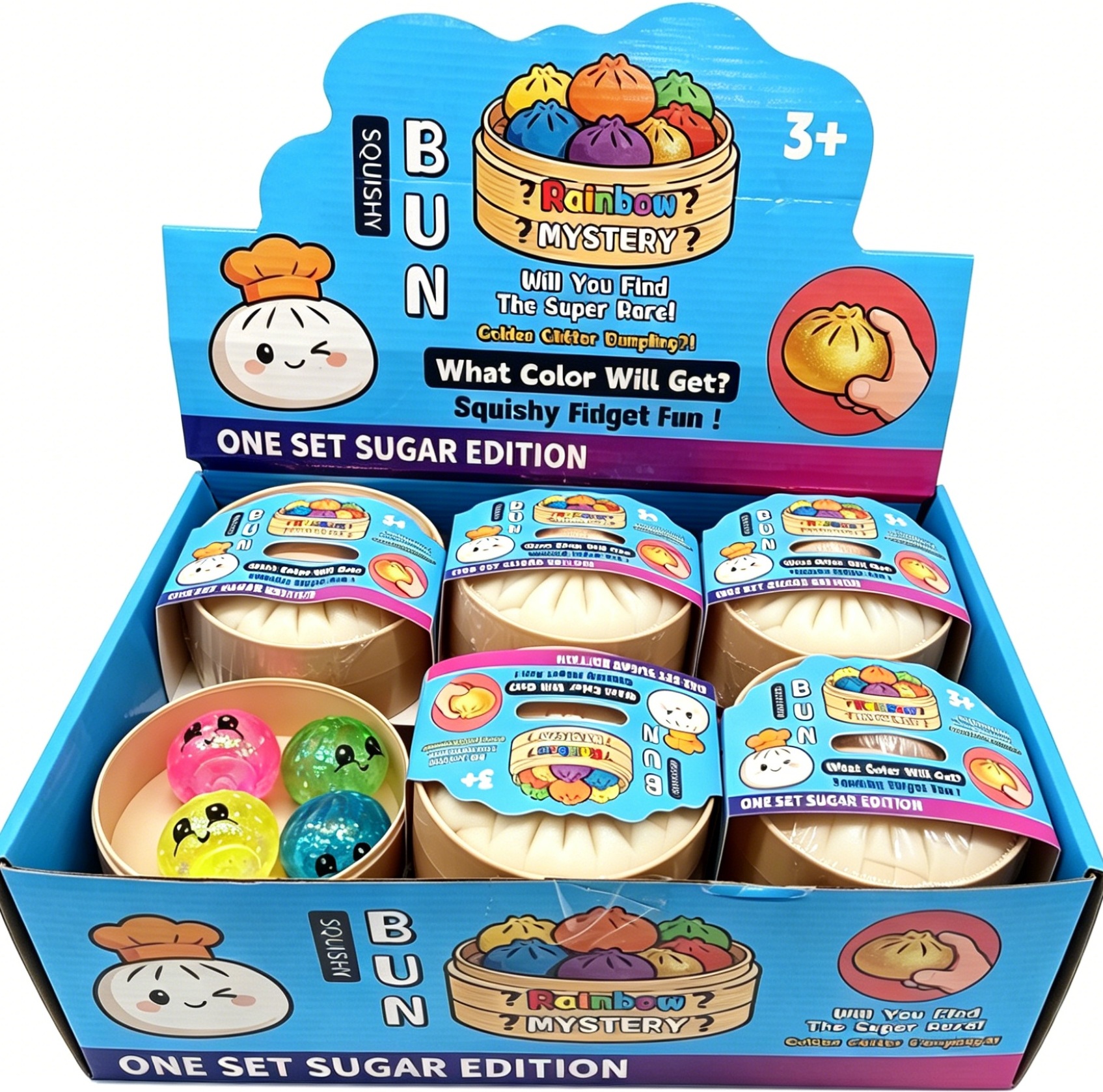 R-A7.2 TOY006-005 Squishy Mini Dumpling 4pcs Sugar Glitter - 12pcs