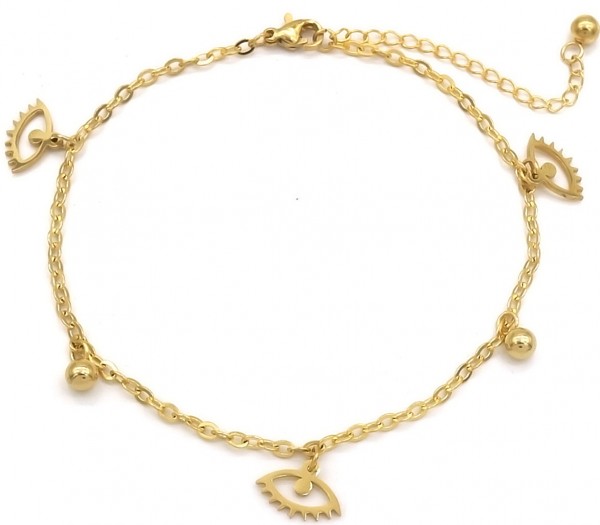 D-B6.5 ANK037-018G S. Steel Anklet Eye