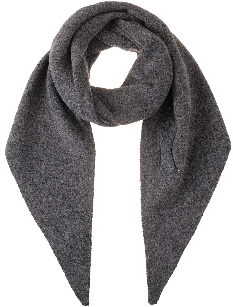 R-J3.2 SCARF1008-003-5 Triangle Scarf Wool-Viscose 180x75cm Grey