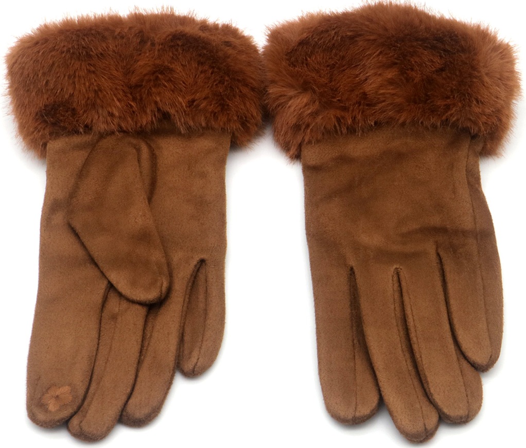 T-F7.2 GLOVES1002-003-2 Gloves Faux Fur Brown