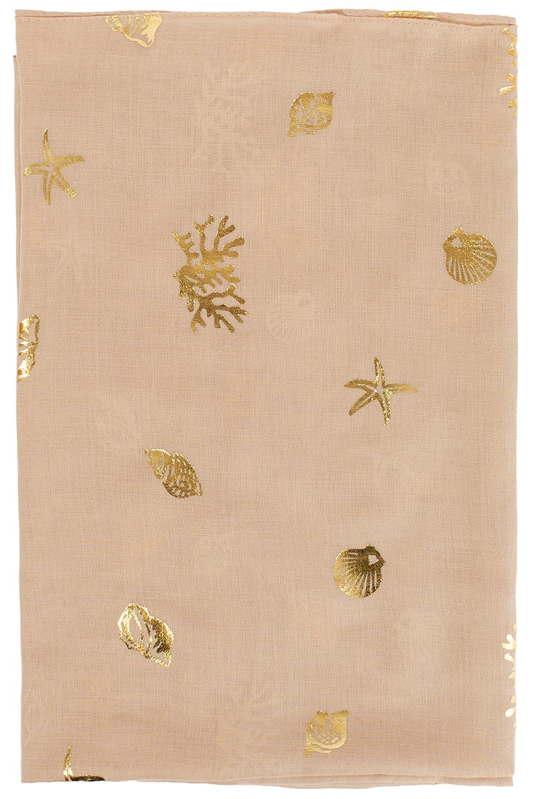 X-M5.1 SCARF1110-002-2 Summer Scarf Shells 180x70cm Brown