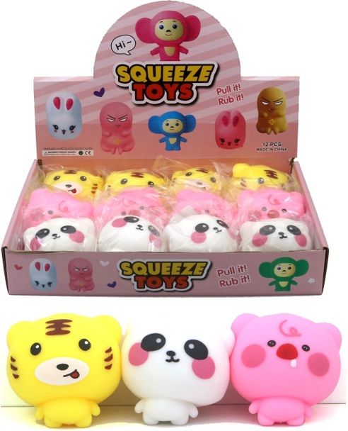 T-J3.1 TOY2535-189 Squishy Animals - 12pcs