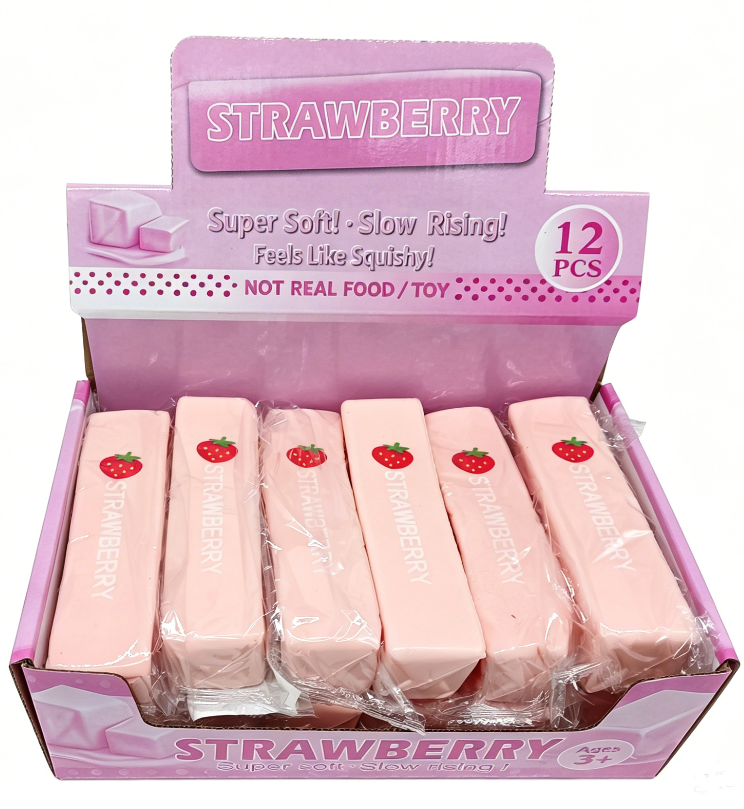 R-D2.1 TOY019-001-2 Butter Squishy Slow Rising 13cm Strawberry - 12pcs