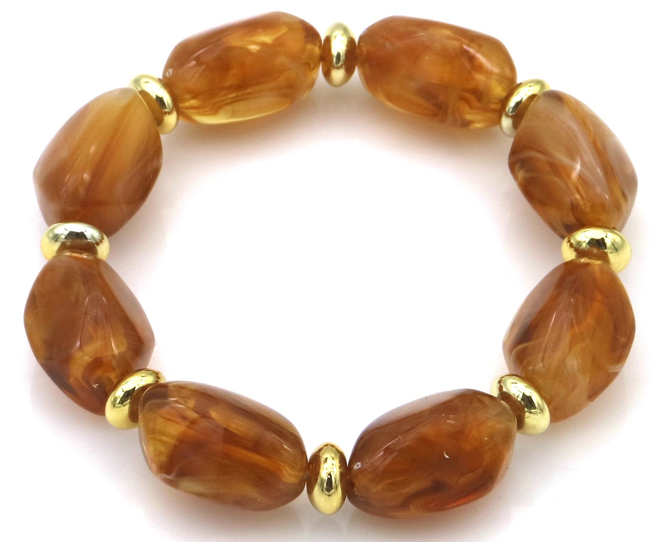 G-D6.2  B004-014-2 Resin Elastic Bracelet Brown