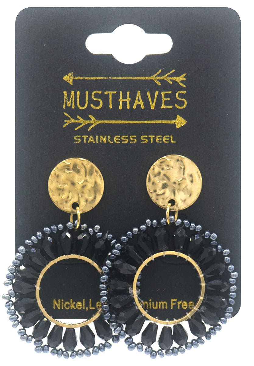 H-A14.1 E221-600-5 S. Steel Earrings 4cm