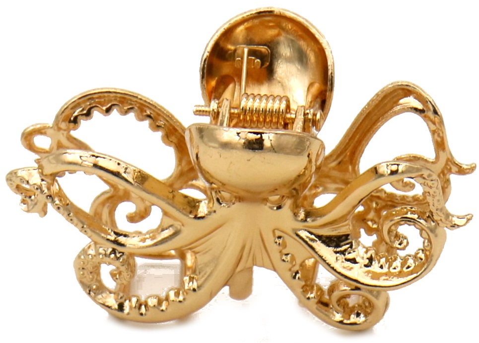 S-B3.5 H1127-005G Metal Hair Claw 6cm Octopus - 3pcs
