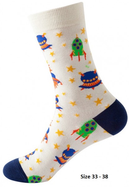 X-J4.2 SOK19 Socks Spaceship Size 33 - 38 For Kids