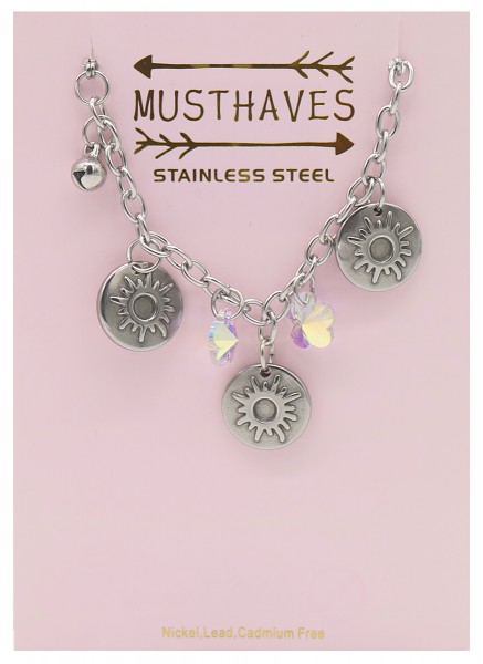 F-E9.3 N2053-012 S. Steel Necklace Sun 36-39cm For Kids F-E9.3 N2053-012 S. Steel Necklace Sun 36-39cm For Kids