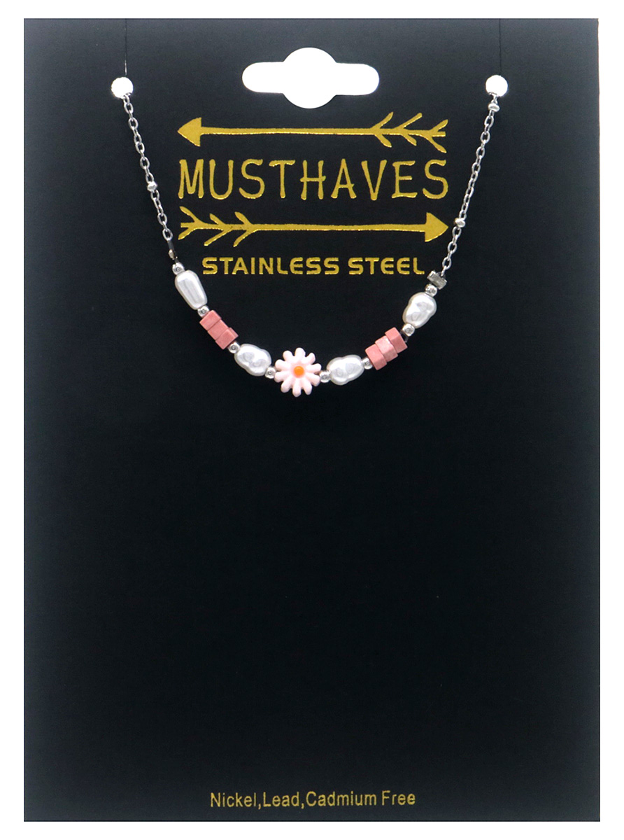 F-C18.3 B2539-030S S. Steel Bracelet Flowers 16-21cm