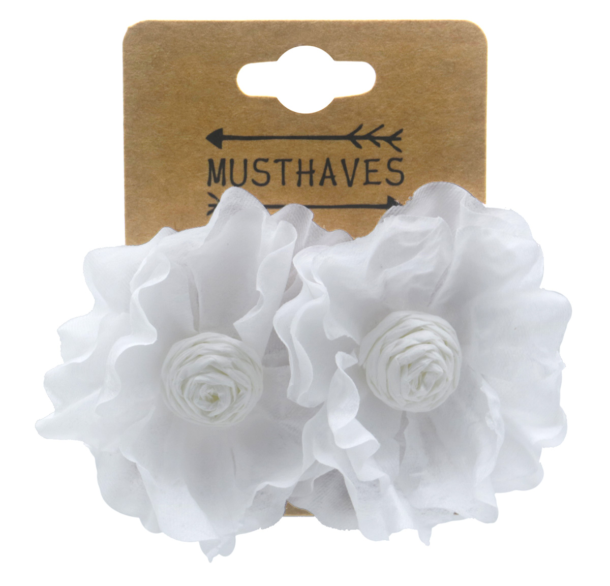 I-C17.2 E1028-008-2 Statement Earrings Flower 5.5cm White