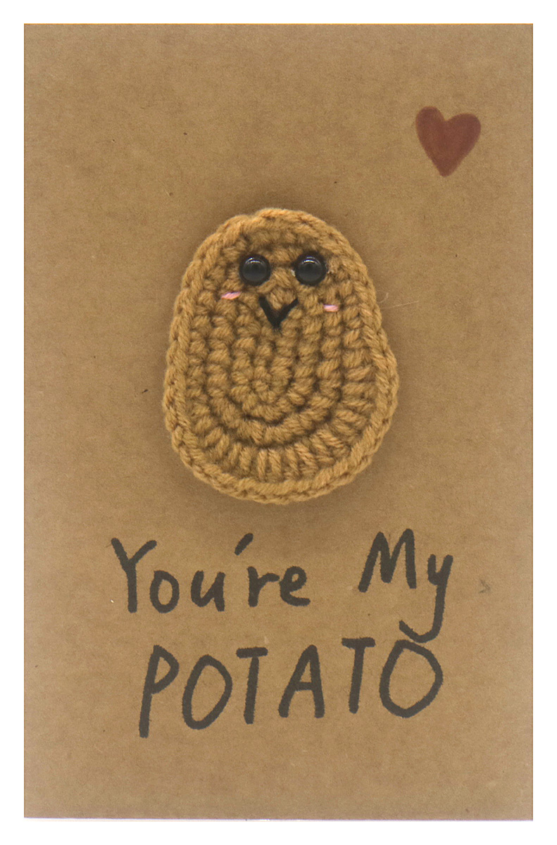 D-B9.1 PC2577-032 Positive Knitted Gift Card 14x9.5cm Potato