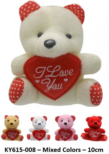 I-A12.1 KY615-007 Keychain Bear Love 10cm - Mixed Colors - 1 pc