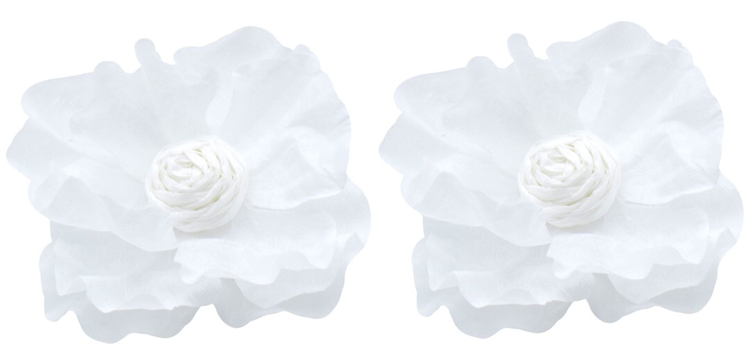 I-C17.2 E1028-008-2 Statement Earrings Flower 5.5cm White