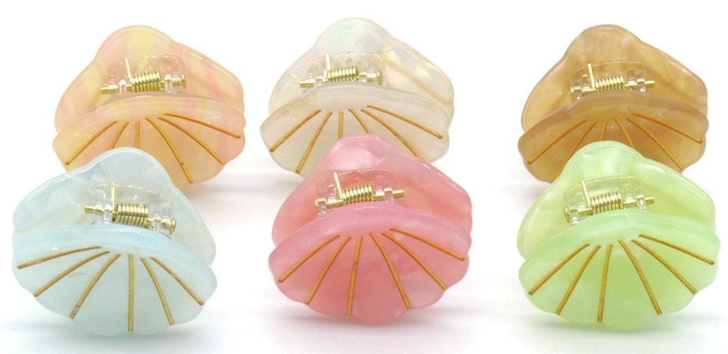 X-O4.1 H1038-014 Hairclaw Set 3cm Shells - 6pcs