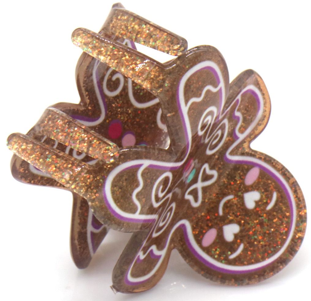 X-G4.1 H1038-024 Hair Claw Christmas Gingerbread Man 4cm