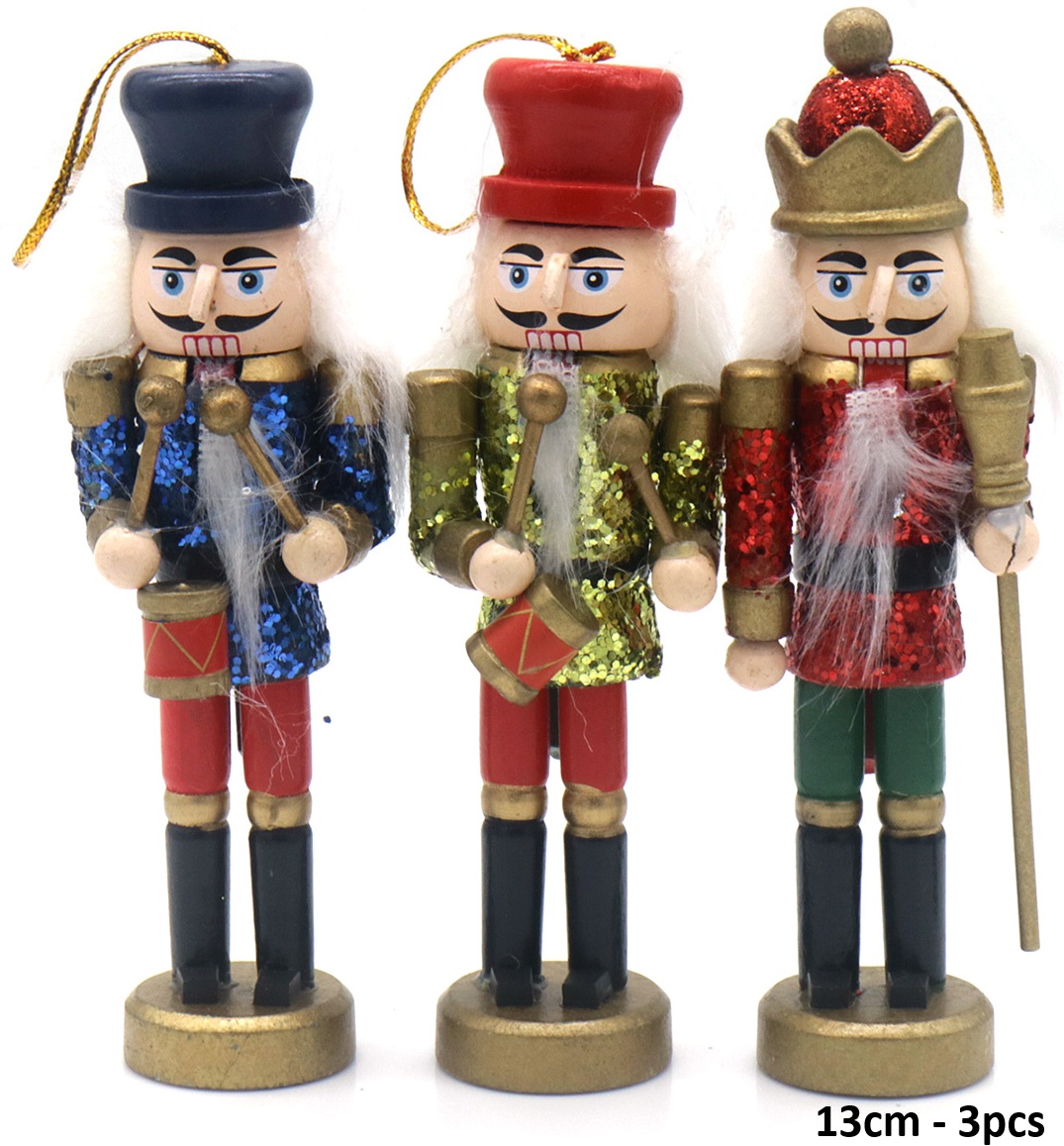 T-I4.2 DC1046-006 Christmas Ornament Nutcrackers 13cm - 3pcs