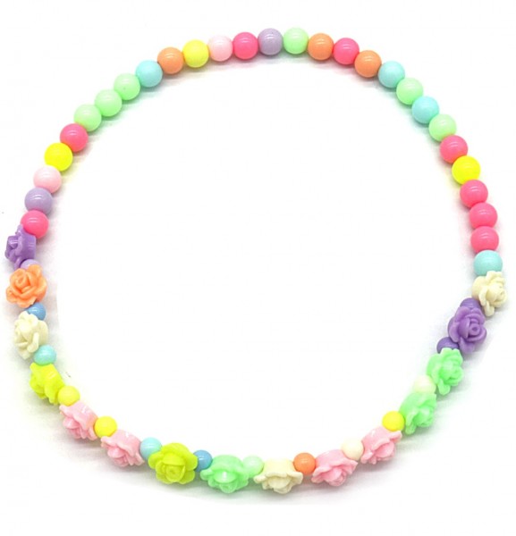 G-D8.3 N001-002 Elastic Kids Necklace Flowers