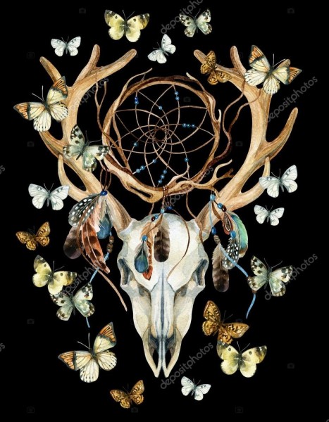 R-N4.1  CDP010 Diamond Painting Set Deer Skull  50x40cm