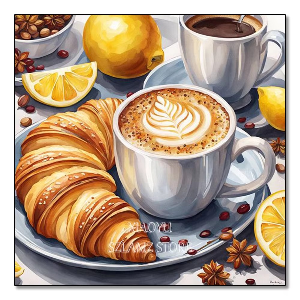 K-E6.2 DP25455061 Diamond Painting -Canvas 30x20cm - Painting 25x15cm Coffee