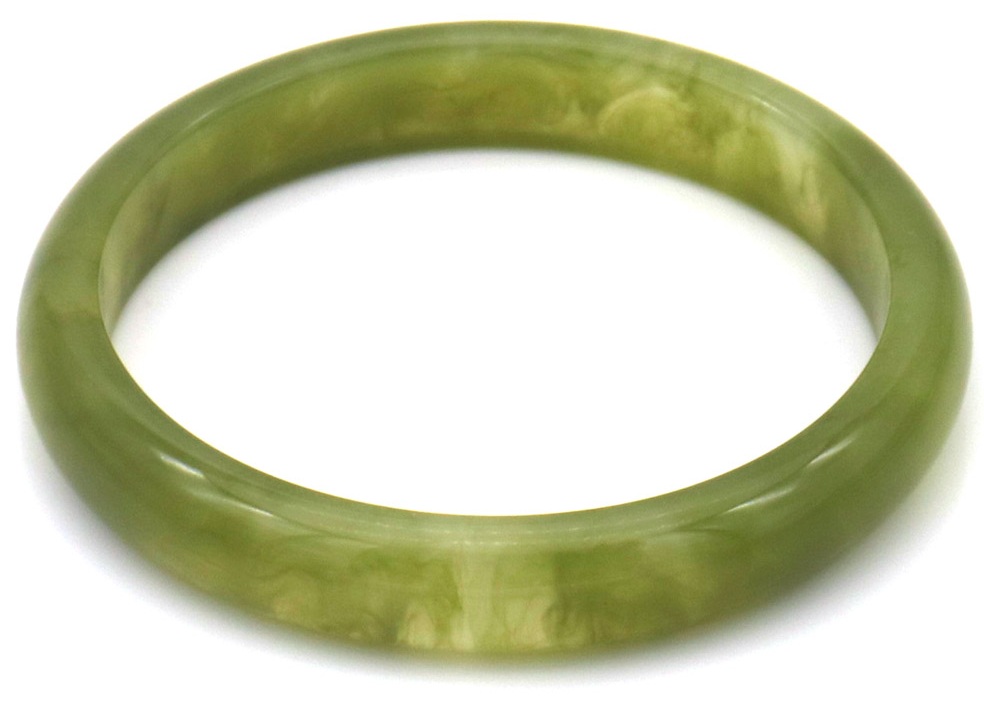 H-D12.2 B001-002-2 Resin Bangle 1.2cm Green