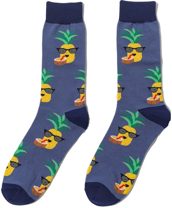 S-J2.2  SOCK2316-107-2 Pair of Socks Size 38-45 - Pineapple