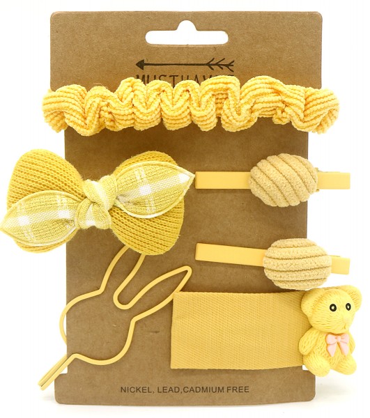 S-K8.2 H009-013B Kids Hair Fashion Set 6pcs Yellow