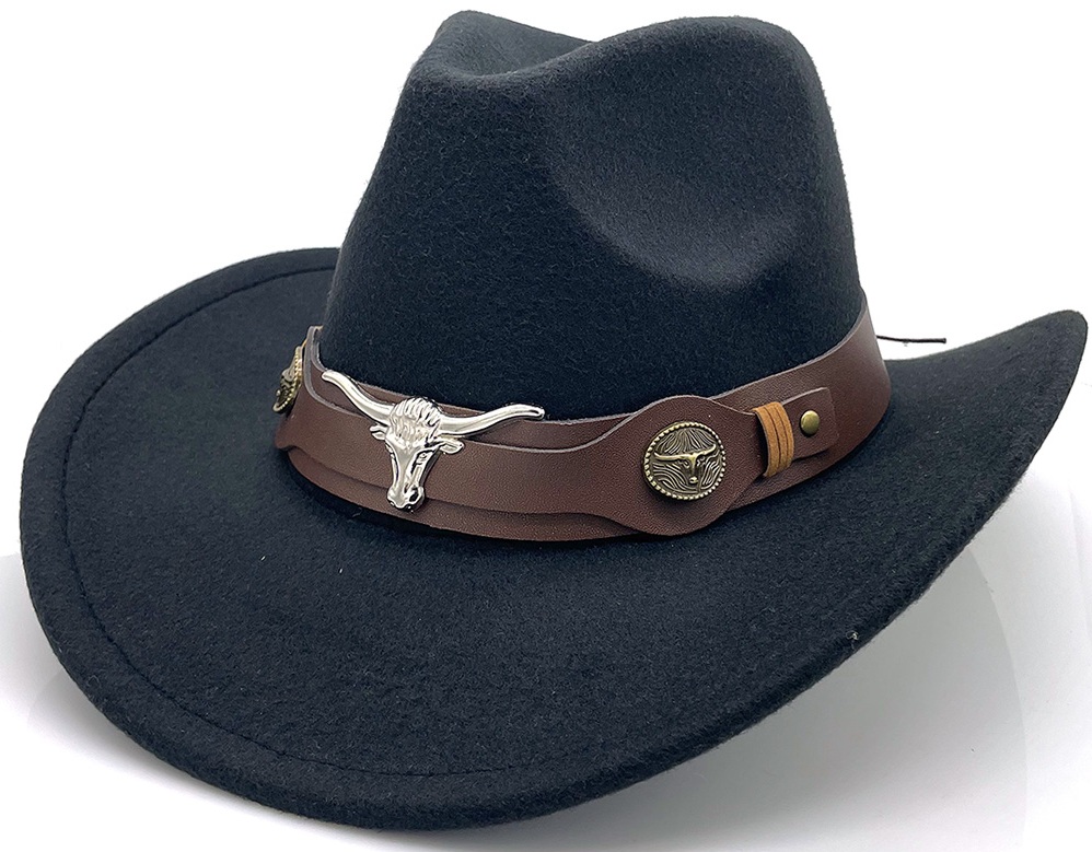 Z-F4.7 HAT1104-001-3 Western Hat Bull - #57 Black