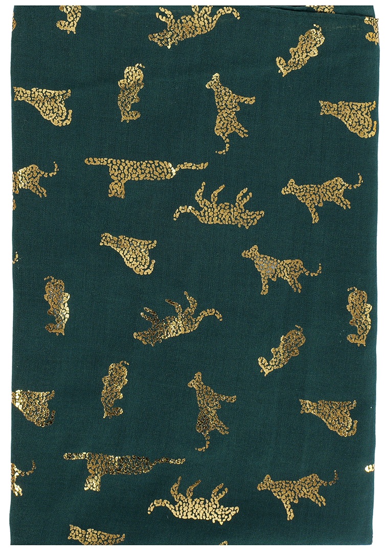 X-N2.1  SCARF1110-004-1 Summer Scarf Leopard 180x70cm Green