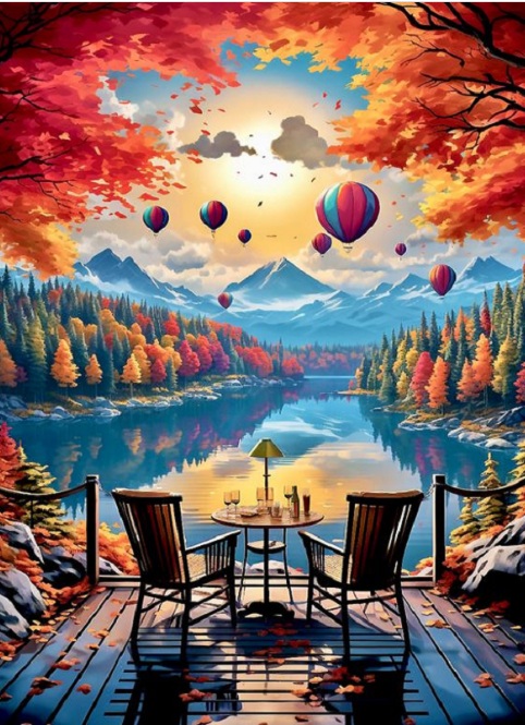 R-D3.1 DP2545048 Diamond Painting -Canvas 50x40cm - Painting 45x35cm Scenery