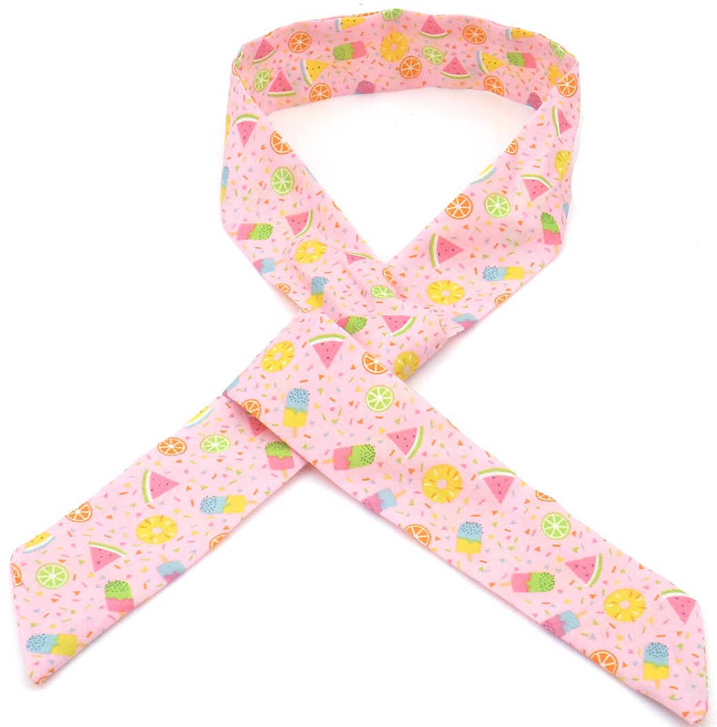 I-E19.1 H1130-001-7 Hair Ribbon Fruits 85x3.5cm Pink