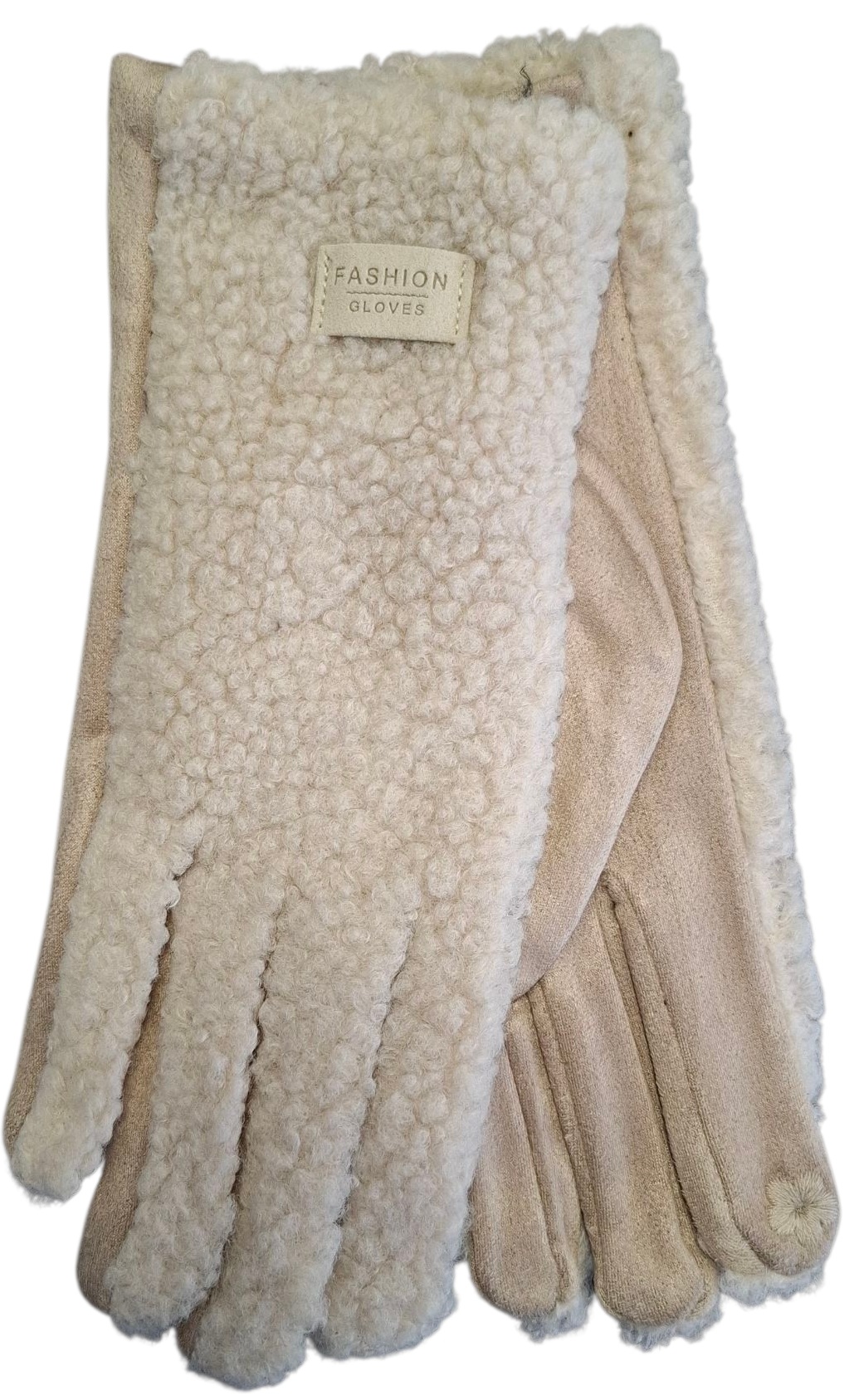 R-F6.1  GLOVES1002-002-3 Winter Gloves Teddy Beige R-F6.1  GLOVES1002-002-3 Winter Gloves Teddy Beige