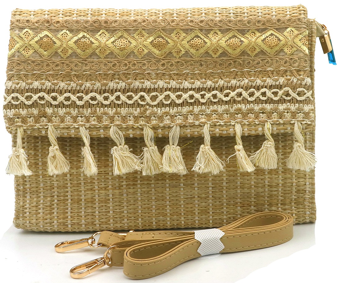 R-N3.1 BAG1119-001-3 Woven Bag Tassels 28x22x5cm